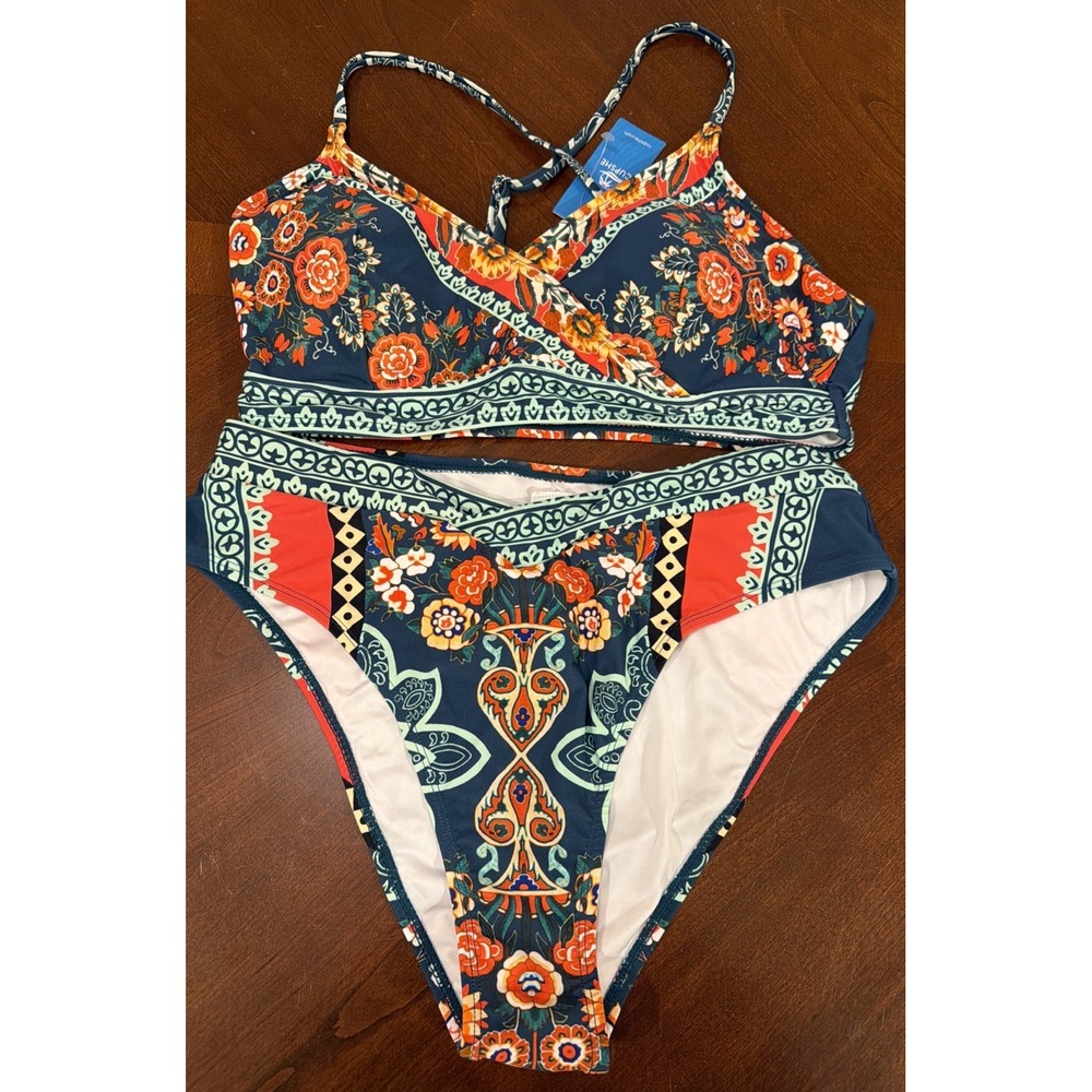 NWT Women's Multicolor Cupshe Bikini Size L - Picture 4 of 10